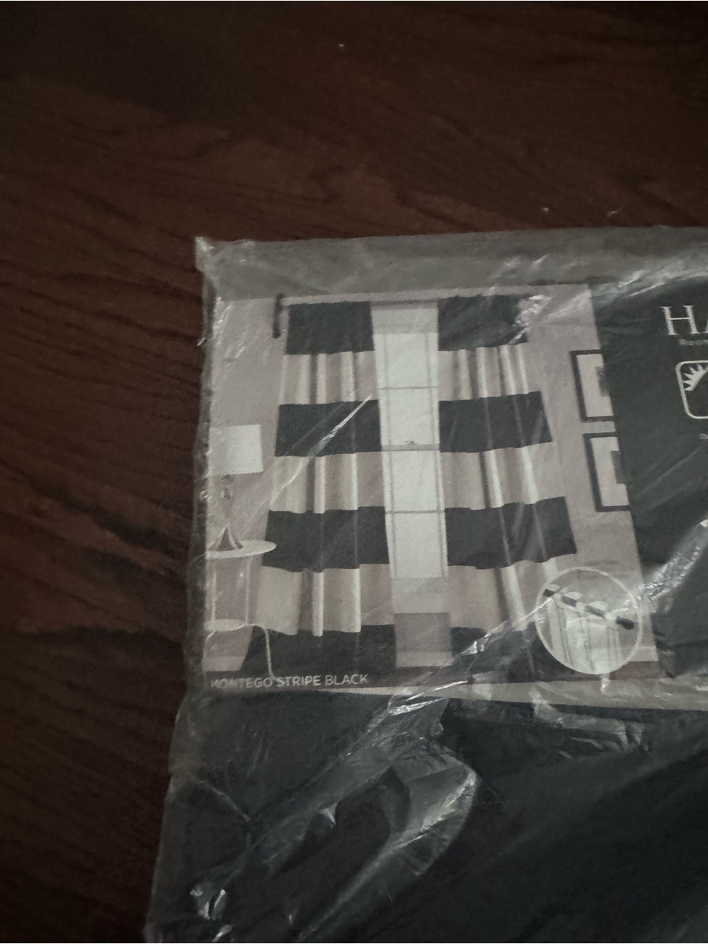 Pottery Barn -Teens . Black and Cream Striped Window Curtain Panel